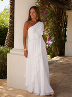 Nairi - One-Shoulder Ruffle Maxi Dress