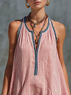 Fleur – Striped Frill Mini Dress
