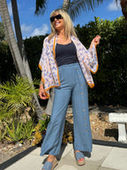 Stunning Italian Pant With Full Length Button Detail | PA271