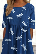 Isolyn – Dragonfly Print Midi Dress
