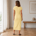 Ada - Ribbed Knotted Midi Dress