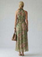 Laelia - Elegant Floral Halter Dress
