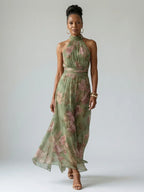 Laelia - Elegant Floral Halter Dress