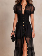 Jilian – Bohemian Lace Maxi Dress