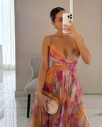 Fiora - Floral Chiffon Maxi Dress