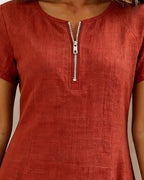 Hallie – Lightweight Linen Cotton A-Line Dress