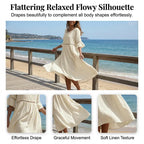 Raeven - Lightweight Midi Dress with Lace Cut-Out Details and Flutter Sleeves