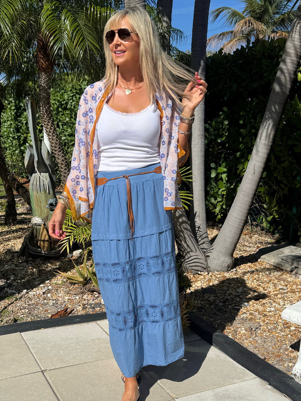 Sisterhood Fave Italian Boho Skirt With Belt | SK222