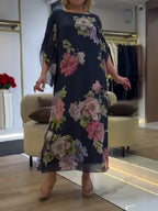 Celeste - Floral Chiffon Maxi Dress