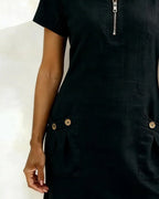 Hallie – Lightweight Linen Cotton A-Line Dress