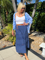 Sisterhood Fave Italian Boho Skirt With Belt | SK222