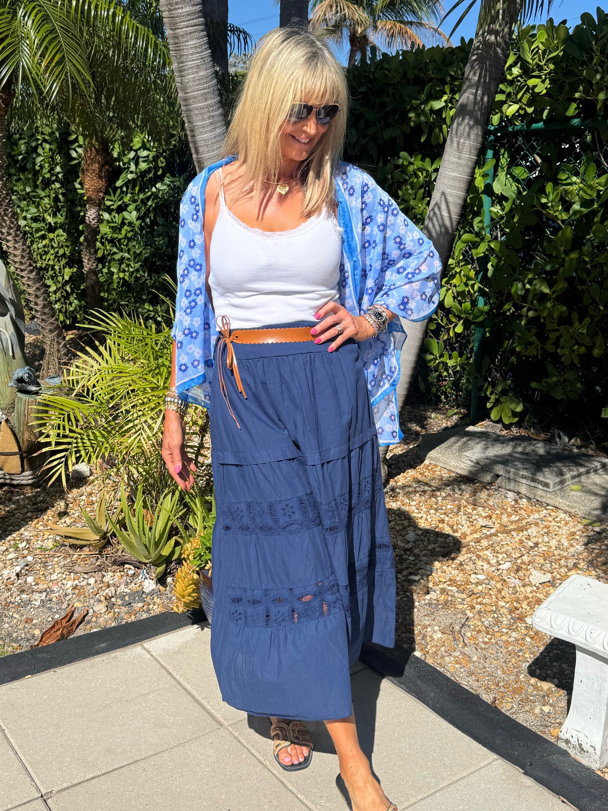 Sisterhood Fave Italian Boho Skirt With Belt | SK222