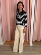 Neutral Mid Rise Wide Leg Jean | JN218