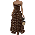 Maelle – Polka Dot Strapless Maxi Dress