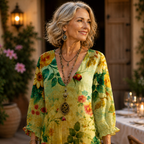 Aimee - Floral V-Neck Midi Dress