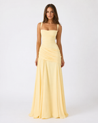 Kira – Ruched Square Neck Maxi Dress