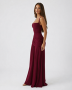 Kira – Ruched Square Neck Maxi Dress