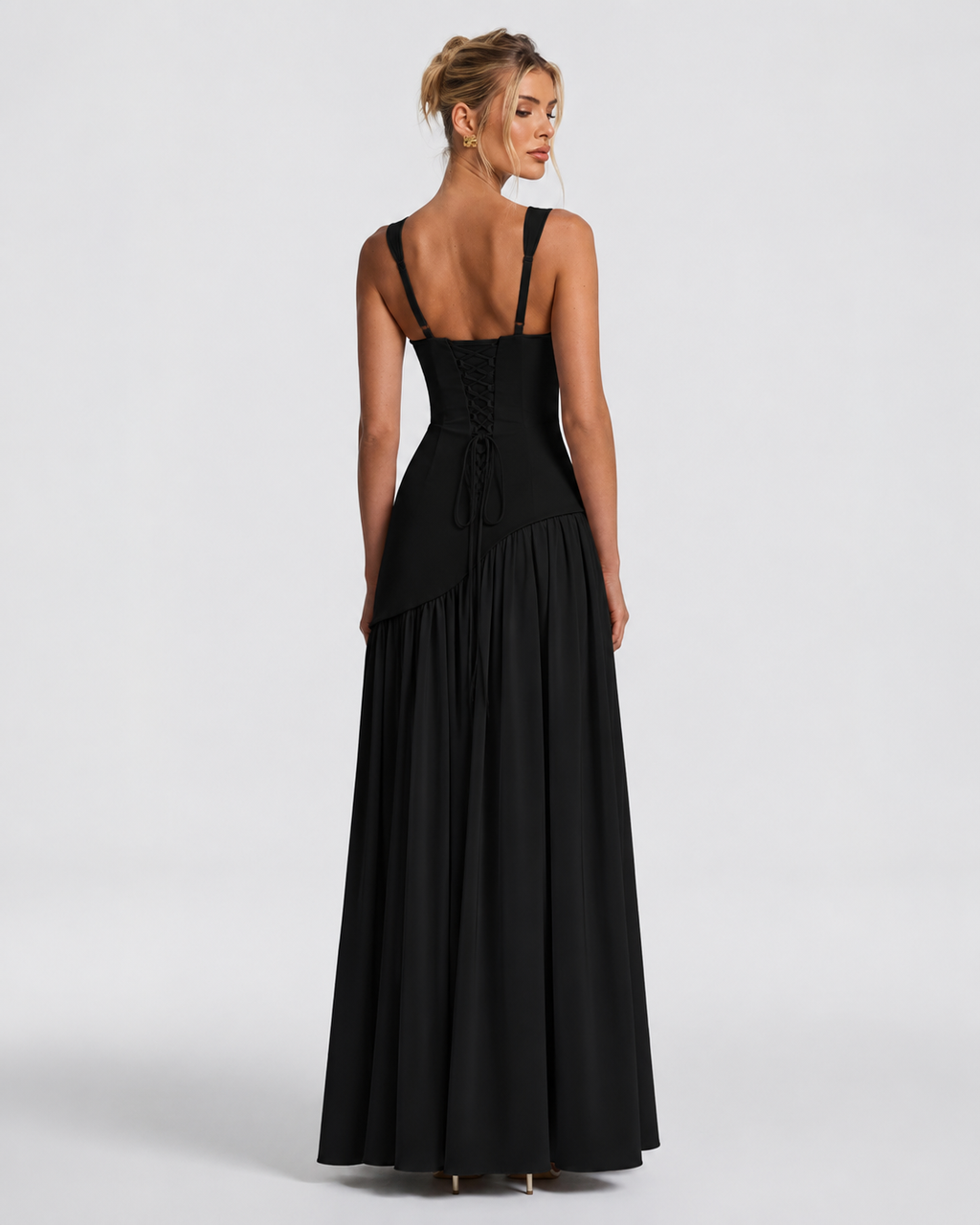 Kirsty – Corset Maxi Dress with Scarf