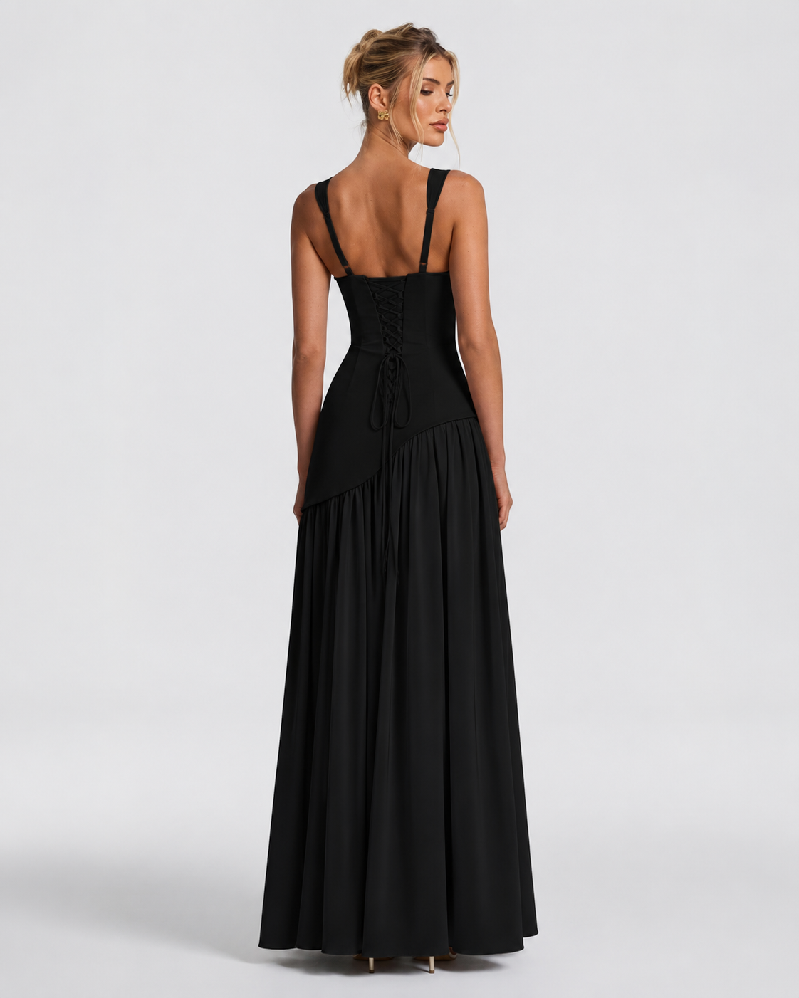 Kirsty – Corset Maxi Dress with Scarf