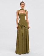 Kirsty – Corset Maxi Dress with Scarf