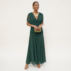 Drusilla - Long Floral V-neck Dress