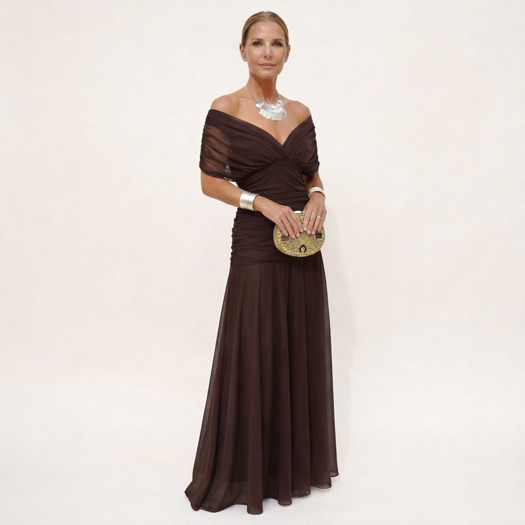Drusilla - Long Floral V-neck Dress