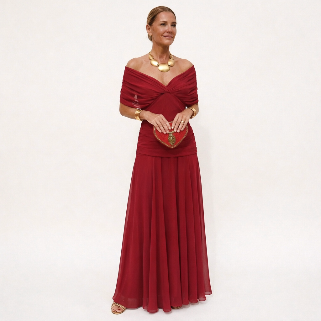 Drusilla - Long Floral V-neck Dress