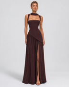Kirsty – Corset Maxi Dress with Scarf