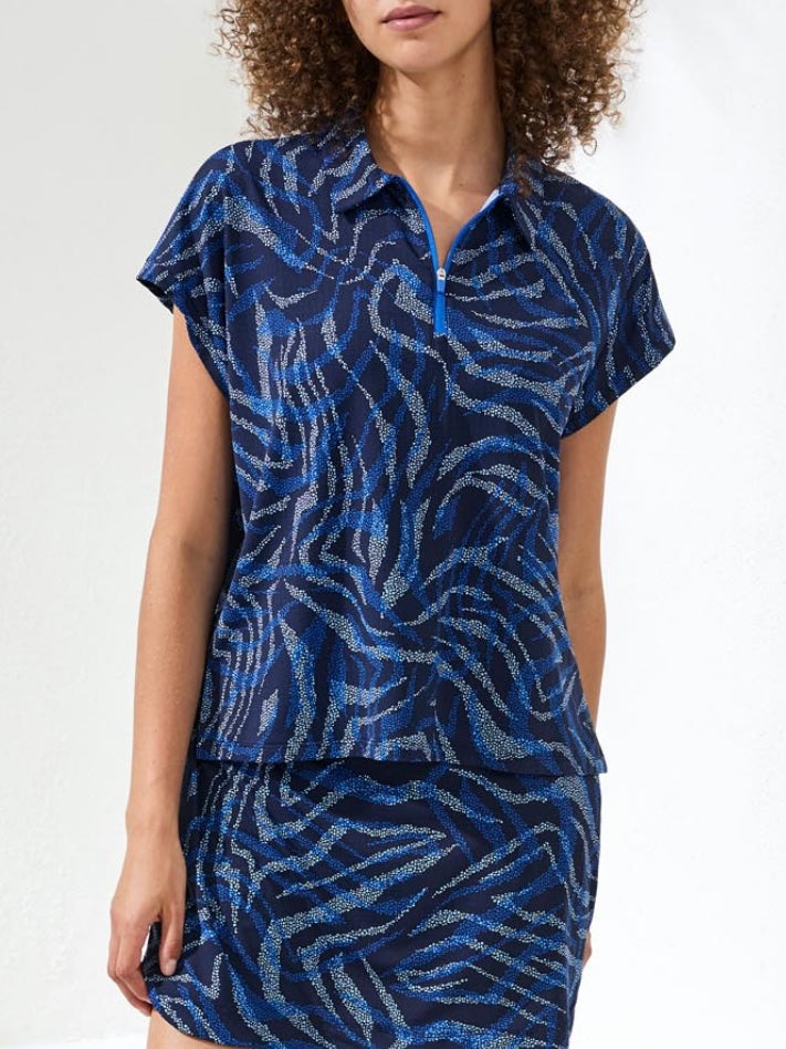 Athleisure Quarter-Zip Polo Top | T291