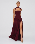 Kirsty – Corset Maxi Dress with Scarf