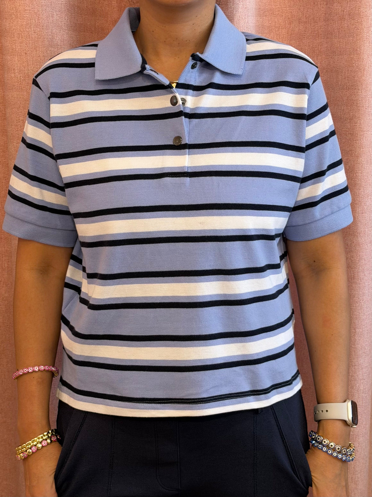 Cool Girl Striped Polo | T330