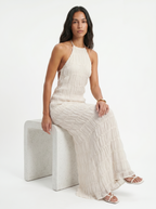Nicole – Tiered Halterneck Maxi Dress
