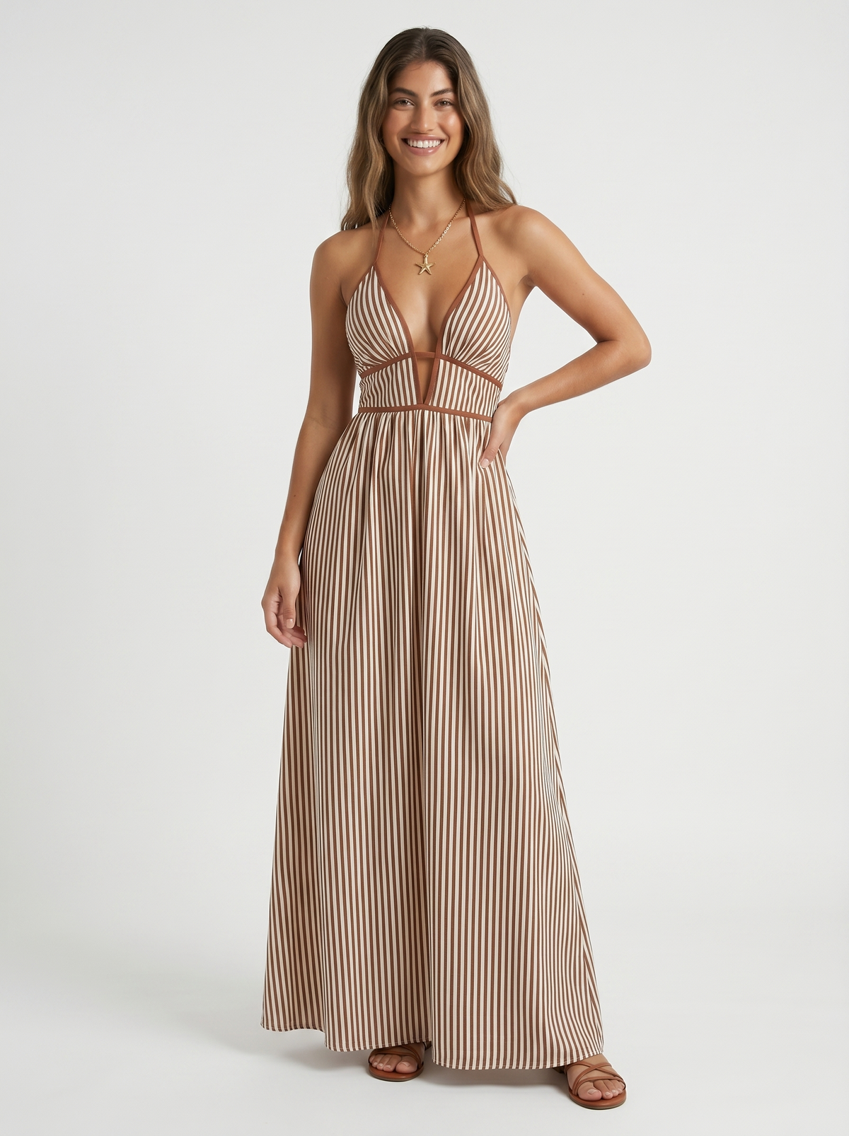 Kayleigh – Flowing Halterneck Summer Dress