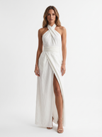 Athena - Elegant Halterneck Maxi Dress