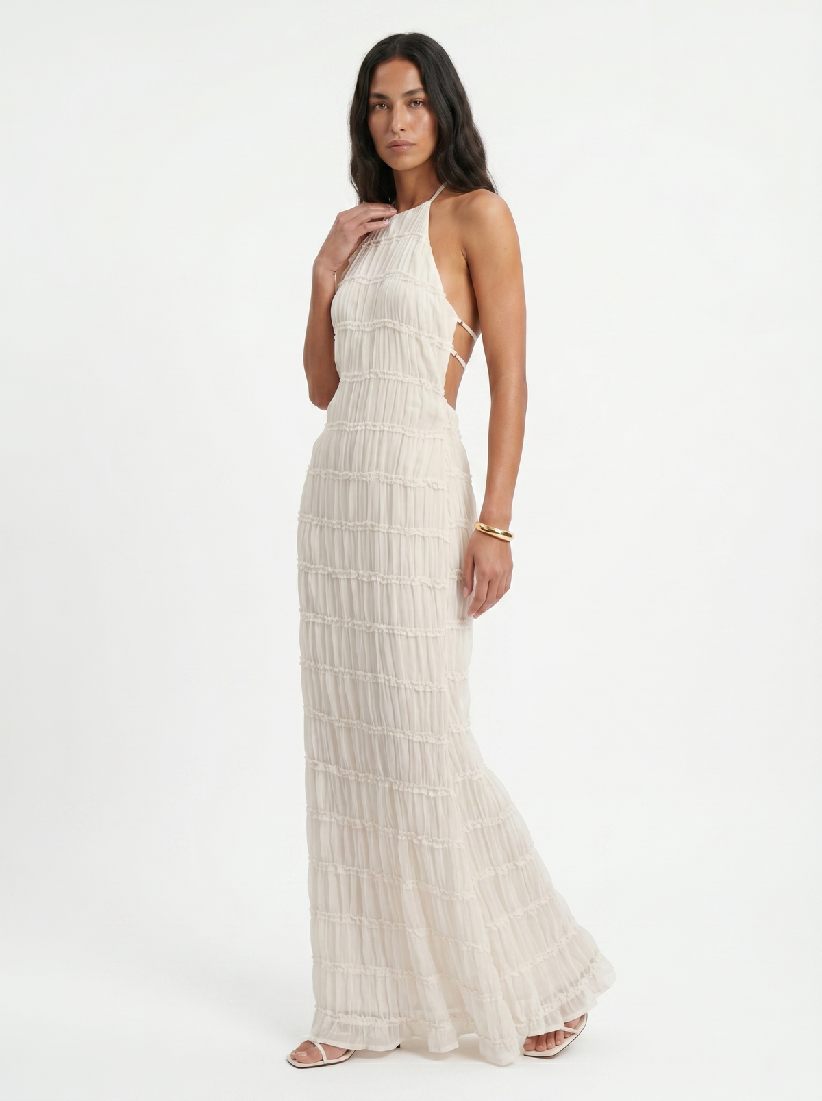 Nicole – Tiered Halterneck Maxi Dress