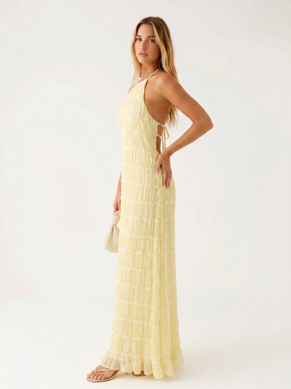 Nicole – Tiered Halterneck Maxi Dress