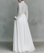 Elisse - Maxi Minimalist Cotton & Linen Dress