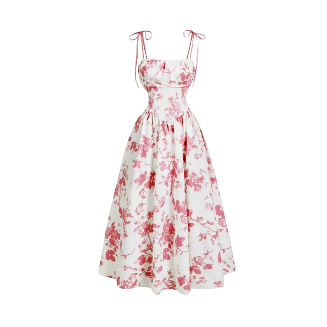 Macey - Floral Tie-Shoulder Summer Dress