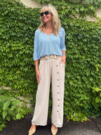 Stunning Italian Pant With Full Length Button Detail | PA271