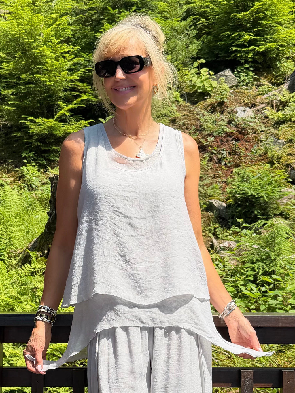 Sleeveless Asymmetrical Top | T348