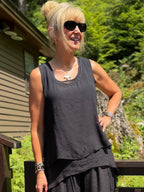 Sleeveless Asymmetrical Top | T348