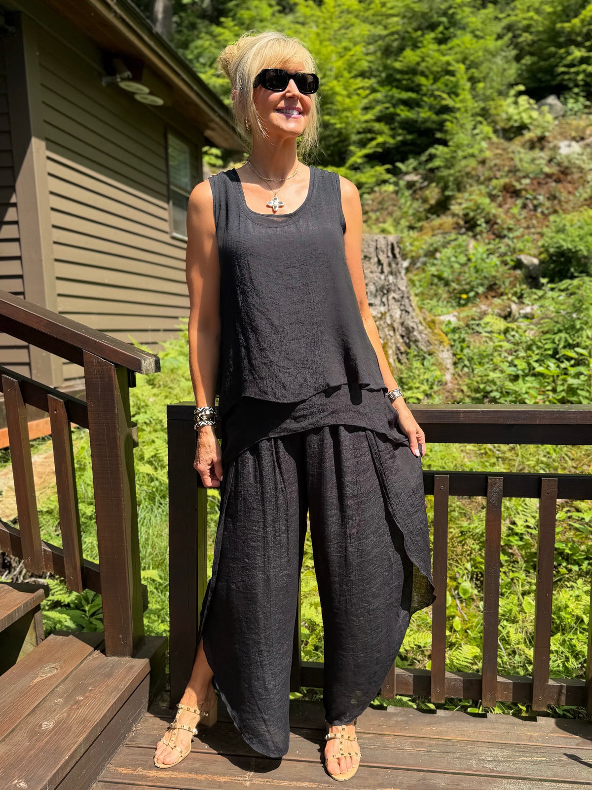 Sleeveless Asymmetrical Top | T348