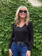 Cozy Contrast V-Neck Sweater | SW260