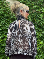 Chiffon Animal Print With Bow Tie | R287