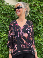 Chiffon Abstract Poncho Top | R289