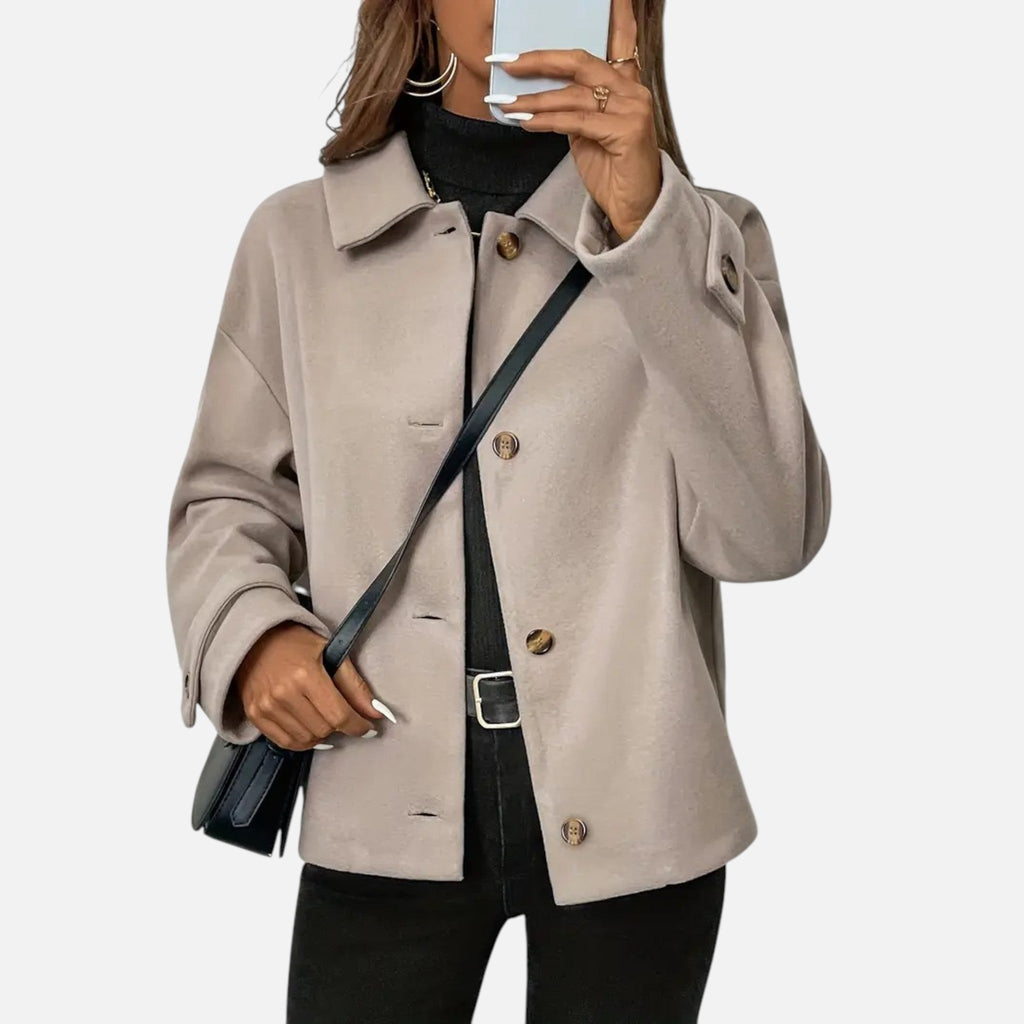 Olivia | Women's Button-Front Coat With Long Sleeve | Chic