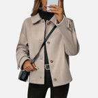 Olivia | Women's Button-Front Coat With Long Sleeve | Chic