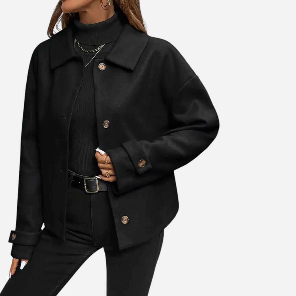 Olivia | Women's Button-Front Coat With Long Sleeve | Chic