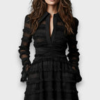 Tallulah – Midi Dress with Sheer Fringe