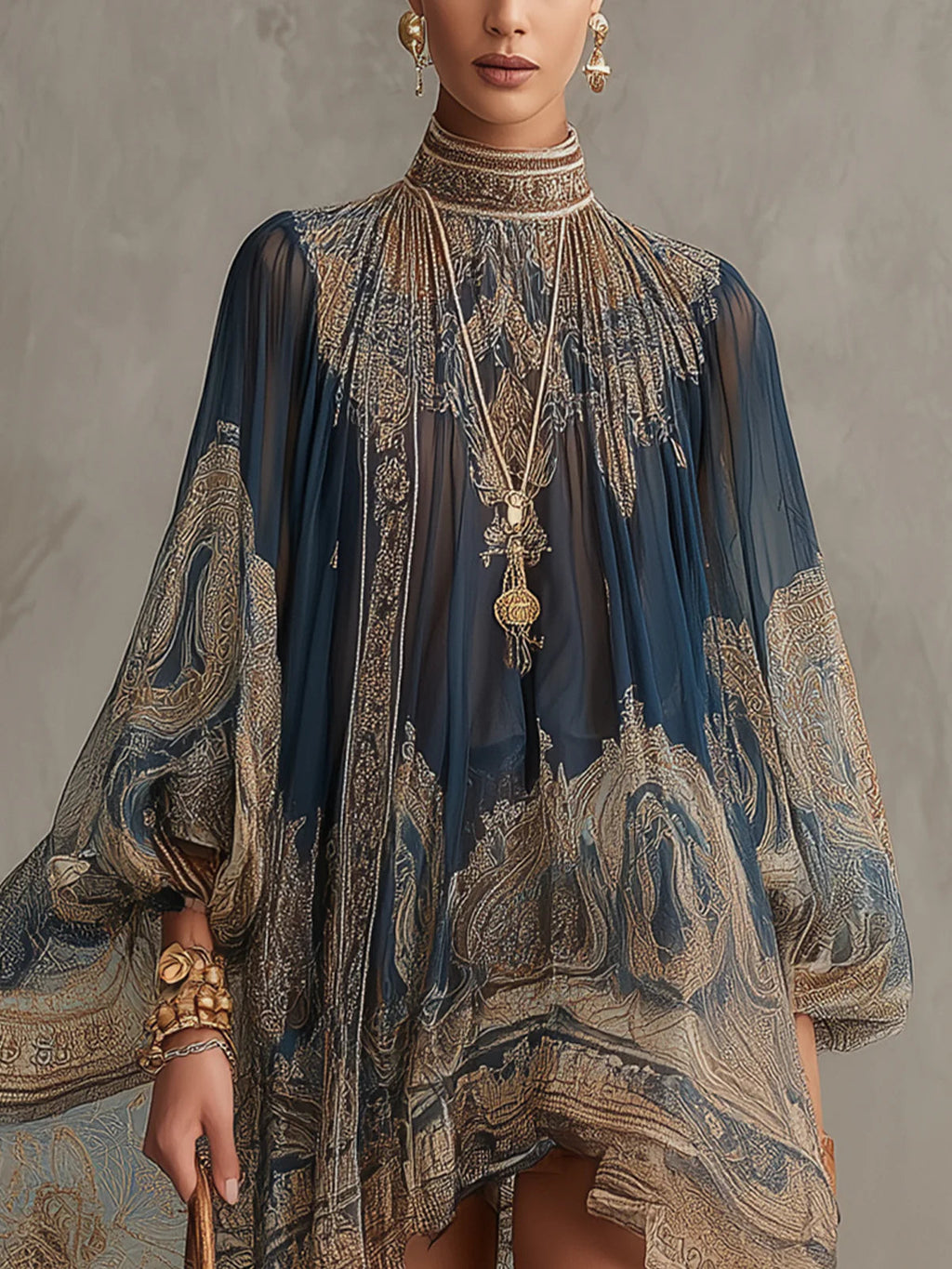Tamara - Baroque Chiffon Mini Dress